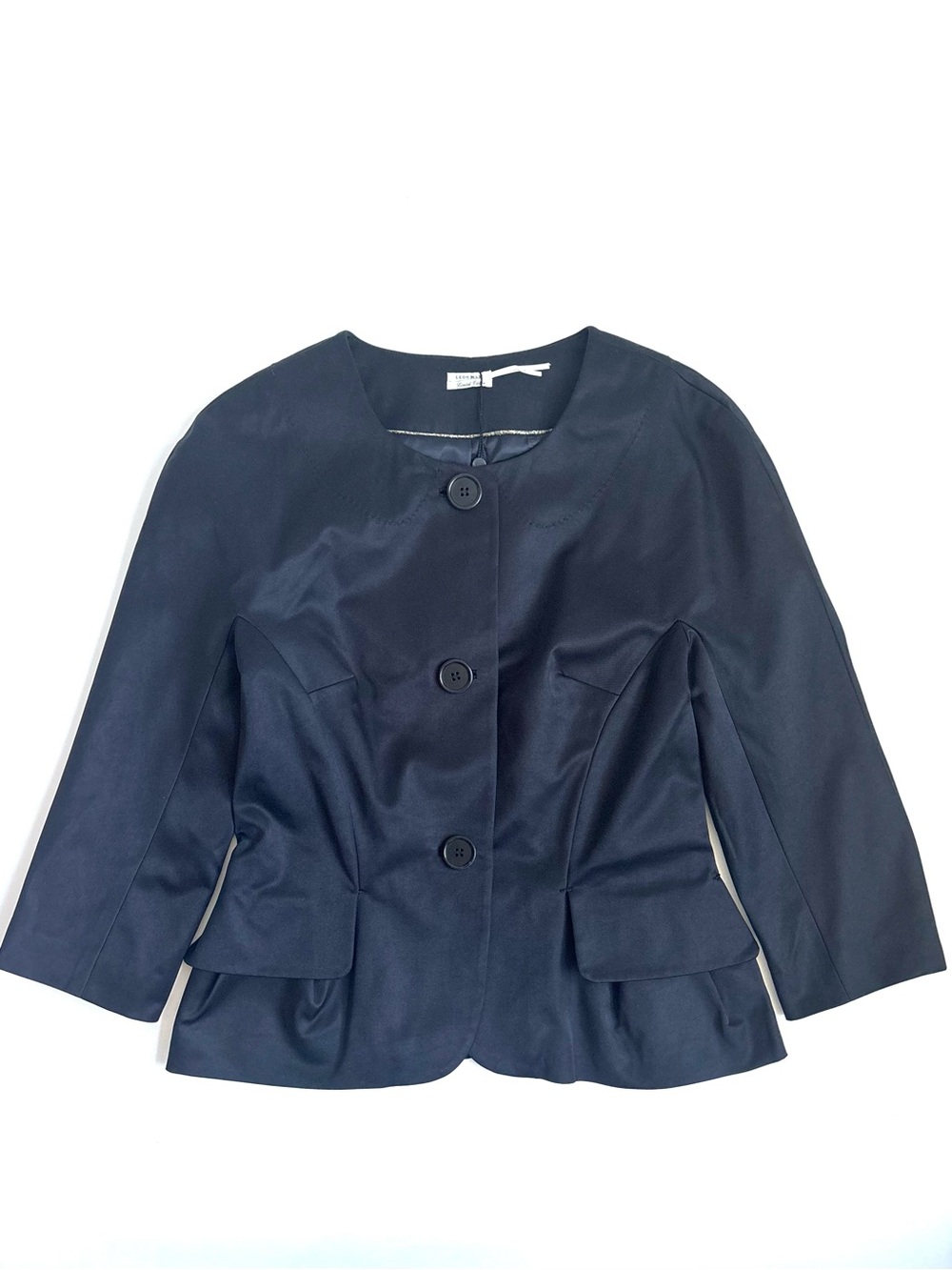 Leon Max Limited Edition Black Button-front Three Quarter Sleeve Blazer Size 6